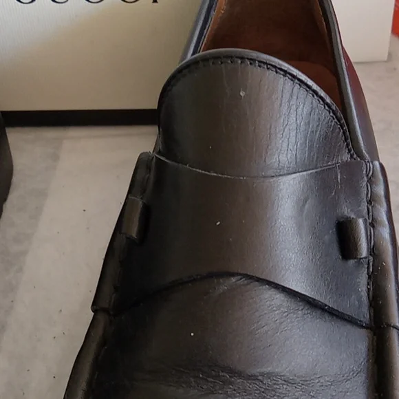 Gucci Mens Laredo Calfskin Mens Horsebit WithoutBit Loafers 7D